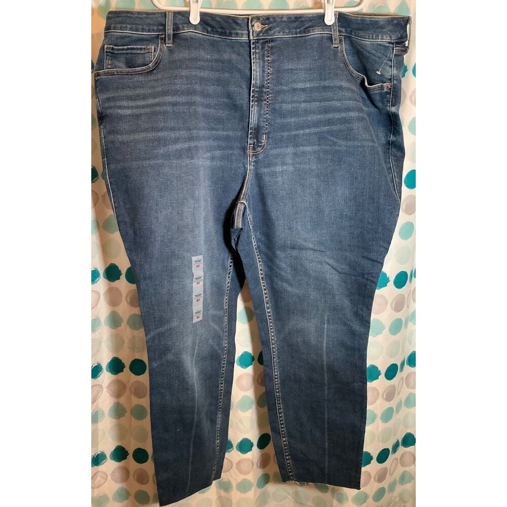 New Old Navy Plus Size Blue Jeans Women Denim Pants Size 28W High Rise Skinny